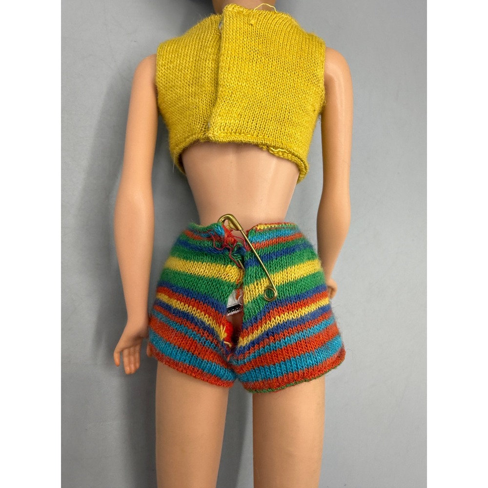 Vintage 1958 Mattel Barbie Doll Brunette Bubblecut Blue Eyes Knit Outfit Fair - Picture 16 of 16